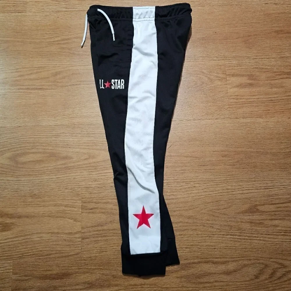 Converse All-Star Jogger Pants Black White Red Star Dri-Fit Kids Size 6 New